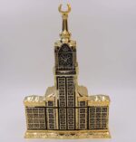 Modefa Islamic Turkish Table Decor Showpiece Gift Sculpture Figure Arabic 99 Names of Allah Kaba Clock Tower Replica Gold - Image 6