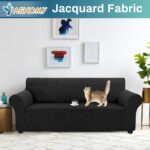 Asnomy Couch Covers for 3 Cushion Couch Sofa Pet Friendly, 3 Seater Sofa Cover Washable Slipcovers Protector Furniture Covers for Dogs Spandex Jacquard Fabric Small Checks（Large，Black） - Image 8