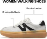 somiliss Sneakers for Women Genuine Leather Suede Upper Non-Slip TPR Outsole Tennis Walking Shoes for Women Fashion Sneakers - Image 3