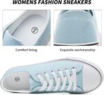 FRACORA Womens White Black Canvas Sneakers Low Top Canvas Shoes for Women Tennis Shoes - Image 6