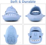Kids Shark Slides丨Pillow Shower Sandals Quick Dry Slippers丨Toddler Boys Girls Comfy Cloud Slides丨Summer Non-Slip Thick Sole Beach Pool shoes - Image 3