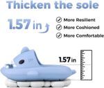 Kids Shark Slides丨Pillow Shower Sandals Quick Dry Slippers丨Toddler Boys Girls Comfy Cloud Slides丨Summer Non-Slip Thick Sole Beach Pool shoes - Image 4