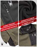 Spyder Mens Quarter Zip Pullover Sweater - Performance Fleece 1/4 Zip Pullover Mens Golf Shirts for Workout Hiking Running - Image 6