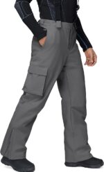 YEEFINE Men's Snow Ski Pants Insulated Waterproof Winter Sports Cargo Snowboard Pants Bibs with Suspenders - Image 3