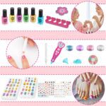 BATTOP Kids Nail Polish Set for Girls, Nail Art Kits with Nail Dryer & Glitter Pen, Quick Dry & Peel Off & Non-Toxic Nail Polish, Christmas Birthday Gifts for Girls Ages 6 7 8 9 10 11 12 - Image 7