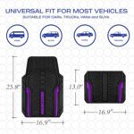 Skechers Car Floor Mats,Heavy Duty Rubber Car Mats Full Set,All Weather Floor Mats,Waterproof TrimTo Fit Universal Floor Liner Car Accessories,Automotive Floor Mats for Cars Trucks SUV,Purple - Image 7