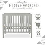 Dream On Me Edgewood 4-in-1 Convertible Mini Baby Crib in Cool Grey GreenGuard Gold & JPMA, Non-Toxic, Compact 40×25×33″ Design, Converts to Mini Daybed & Twin Bed (Rails to Buy) 1″ Mattress Pad - Image 6