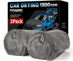 2 Pack XL Car Drying Towel – 1300GSM Ultra Absorbent Microfiber, 24"x36" Large Size, Twisted Loop, Lint-Free & Streak-Free for Auto Detailing, Car, SUV, Truck (Gray-Gray) - Image 2