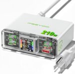 210W GaN USB C Charger, 4-Port Fast Charging Block with Display, PD 100W Power Adapter for MacBook Pro/Air, iPhone Pro Max, iPad, Google Pixel, and Samsung Galaxy - Image 2