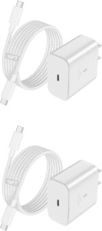 45W Fast Charger USB C 2-Pack Type C Wall Charger with 10FT Braided Cable Compatible with Galaxy S25/24/S23/S22/S21/Ultra, Note 20, Tab S9, Z Fold/Z Flip, USB C White Charging Block - Image 2