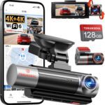 4K+4K+1080P 3 Channel Dash Cam Front and Rear with Cabin, Free 128GB Card Included, 5.8GHz WiFi6 - up to 20MB/s, IR Night Vision, Built-in GPS, G-Sensor, 24H Parking Mode, Support 512GB Max - Image 2