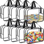 8 Packs Large Toy Storage Bags, Reusable Clear PVC Board Game Storage, Toy Storage Organizer Bags with Zipper for Building Blocks, Puzzle and Handmade Accessories, Clear Toiletry Bag - Image 2