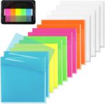 800 Sheets Transparent Sticky Notes, 3x3 Inch 14 Pads Self-Adhesive Translucent Clear See Through Post Sticky Notes for Planner Office School College Teacher Student Supplies 6 Bright Color - Image 2