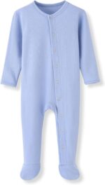 ACESTAR Newborn Baby Footed Pajamas with Mitten Cuffs - Cotton Snap-Up Baby Sleepers for Sleep and Play Footies 0-12 Months - Image 2