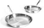 All-Clad D3 3-Ply Stainless Steel Fry Pan Set, 10,12 Inch, Induction Oven and Broiler Safe to 600F, Frying Pans, Durable Kitchen Cooking Skillets, Professional Induction Cookware, Stainless Steel - Image 2