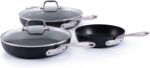 All-Clad HA1 Expert Hard Anodized NonstickFrying Pans Skillets Set with Lids (8", 10" & 12") Dishwasher-Safe, Oven-Safe Up to 500°F Compatible with All Stovetops (Gas, Electric & Induction) - Black - Image 2