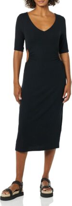 Amazon Essentials Women's Fine Rib Side Cut-Out Dress (Previously Daily Ritual) - Image 2