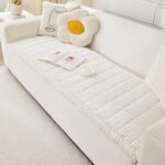 Awjcsv Couch Cover for Dogs Washable, Fuzzy Pet Couch Covers for 2 Cushion Sofa Pet Friendly, Non Slip Sofa Cover (White, 27.6" x 59"/70 x 150cm) - Image 2