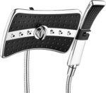 BRIGHT SHOWERS High Pressure Dual Shower Head Combo, Handheld Showerhead Rainfall Shower Head Combo with Black Face, 60 Inch Long Stainless Steel Shower Hose, Chrome - Image 2
