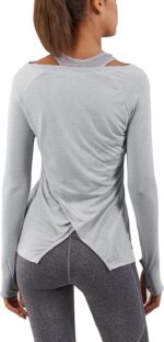 Bestisun Long Sleeve Yoga Workout Tops Lightweight Thumbhole Shirts Athletic Wear for Women - Image 2