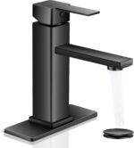 Black Bathroom Faucet YXOCVIR Single Hole with Pop-Up Bathroom Drain Single Handle Bathroom Faucet Suitable for Vanity Sinks, RV, Farmhouses, Suitable for 1 or 3-Hole Installation - Image 2