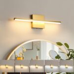 Brushed Gold Vanity Light 16 Inch Modern Bathroom Light Fixtures 14W Wall Vanity Lamp Over Mirror, Dimmable 5CCT LED Wall Sconce for Bedroom Cabinets UL Certificated - Image 2
