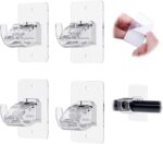 CIEMGNZOC 4PCS No Drill Curtain Brackets, Self-Adhesive Rod Holders, Adjustable Hooks for Rods Under 1.57 Inch (Transparent) - Image 2