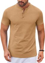 COOFANDY Mens Henley Shirts Short Sleeve Casual Button Down Shirts Lightweight Summer Basic Tee - Image 2