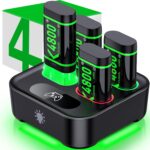 Charger with 4x4800mWh Rechargeable Battery Pack for Xbox One/Xbox Series X|S Controllers, X-Series X Controller Battery Charging Station for X1/ S/X/Elite(4 Packs) - Image 2