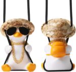 Cool Swinging Duck Car Hanging Ornament Cute Car Decor Rear View Mirror Accessories Interior for Women Men Teens Truck Rearview Christmas Tree Decorations Things Birthday Funny Xmas Gifts for Mom Dad - Image 2