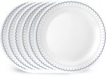Corelle 6-Piece 10.25" Dinner Round Plates Vitrelle Triple Layer Glass, Lightweight Round Plates, Chip and Scratch Resistant, Microwave and Dishwasher Safe, Caspian Lace - Image 2