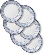 Corelle Vitrelle Salad Plates Set Triple Layer Glass and Chip Resistant, 9-Inch Lightweight Round Plates, Portofino, Caspian, 6-Piece - Image 2