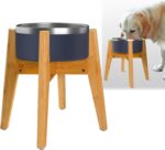 Dog Bowl Stand (12-inch High) - Ideal for Large Breeds - Adjustable Sideways, Slanted Feet - Elevates, Raises Pet Food Feeders, Water Dishes, Fountains, Dispensers - Bamboo Stand Only - Image 2