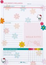 Erin Condren Hello Kitty Wellness Notepad. Notepad for Tracking Sleep, Nutrition, Activities, and General Health Tracking. 6" x 8.5". 25 Wellness Track/Record Sheets - Image 2