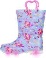 FUNCOO PLUS Toddler Kids Rain Boots Boys Girls Light Up Waterproof Boot with Handles - Image 2
