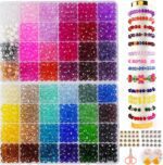 Faceted Glass Beads, 8mm 1400pcs+ Fancy Crystal Beads for Jewelry Making, Bracelet Necklace Earring Craft, Beading Supplies, Home Decor, Crafts Gifts for Girls Ages 6-12 - Image 2