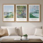 Framed Christian Wall Art Set of 3, Psalm Bible Verse Canvas Prints with Monet Style Landscape Paintings, Scripture Artwork for Living Room Bedroom Office, 16x24 Inch - Image 2