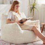 Giant Bean Bag Chairs for Adults with Filling Plush Fluffy Bean Bag Chairs for Teens with Armrests Comfy BeanBag Lazy Couch Sofa Chair for Bedroom Living Room Reading - Image 2