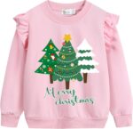 Girl Sweatshirts Christmas Toddler Crewneck Long Sleeve Pullover Snowman Cotton Santa Claus Graphic Top Sweater Top 2-7T - Image 2