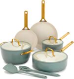 GreenPan Nonstick Reserve Pro 10 Piece Cookware Set, NSF Certified Ceramic, Hard Anodized PFAS-Free Pots & Pans Set with Lids, Stainless Steel Handles, Oven & Dishwasher Safe, Moss Green - Image 2