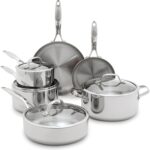 GreenPan Valencia Pro Tri-Ply Stainless Steel 10 Piece Cookware Set, Induction Ready Pots & Pans, Mirror Finish, Dishwasher Safe & Oven/Broiler Safe to 600F, Compatible with All Cooktops, Silver - Image 2