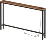 HOOBRO 55.1" Narrow Console Table with Power Outlets, 5.9" Behind Couch Table with Charging Station, Long Sofa Table, Skinny Entryway Table for Living Room, Hallway, Foyer, Rustic Brown BF145UXG01 - Image 2