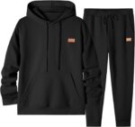 JMIERR Mens 2 Piece Jacquard Sweatsuit Outfits Hoodie Sweatshirt & Joggers Sweatpants Set Tracksuit - Image 2