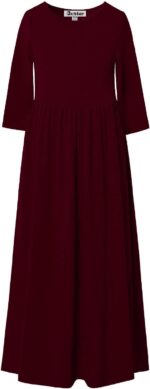 Jxstar Girls Maxi Dresses 3/4 Sleeve Floral Print Long Dress Evening Dresses with Pocket - Image 2