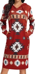 Kimmery Long Sleeve Dress for Women Lightweight Kangaroo Pocket Hoodie Dress Fall Sweatshirts for Women - Image 2