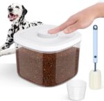 LEAWALK 5-8Lbs/5.28Qt/5L Airtight Dog Cat Food Storage Container and Pet Storage Bin BPA-Free. PET Clear Stackable Dog Treat Containers for Pet Food/Rice/Dry/Cereals/Flour/Sugar/Bread, etc (Medium - Image 2