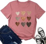 LOOKFACE Women Cute Tops Heart Graphic Tees - Image 2