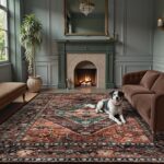 Lahome Area Rugs 9x12 Living Room - Non-Slip Ultra-Thin Washable Large Carpet, Non-Shedding Oriental Vintage Distressed Carpet Rug for Dining Room Bedroom Office - Image 2