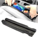 Leather Car Seat Gap Filler, 2 Pack No-Drop Seat Guard Universal Gap Stopper/Catcher to Fill The Gap Between Seat and Console Black Car Crevice Blocker Space Pad - Image 2