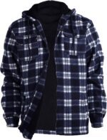 LeeHanTon Mens Flannel Jacket Heavyweight Sherpa Fleece Jackets Outdoor Hiking Casual Soft Warm Coat with Pockets - Image 2